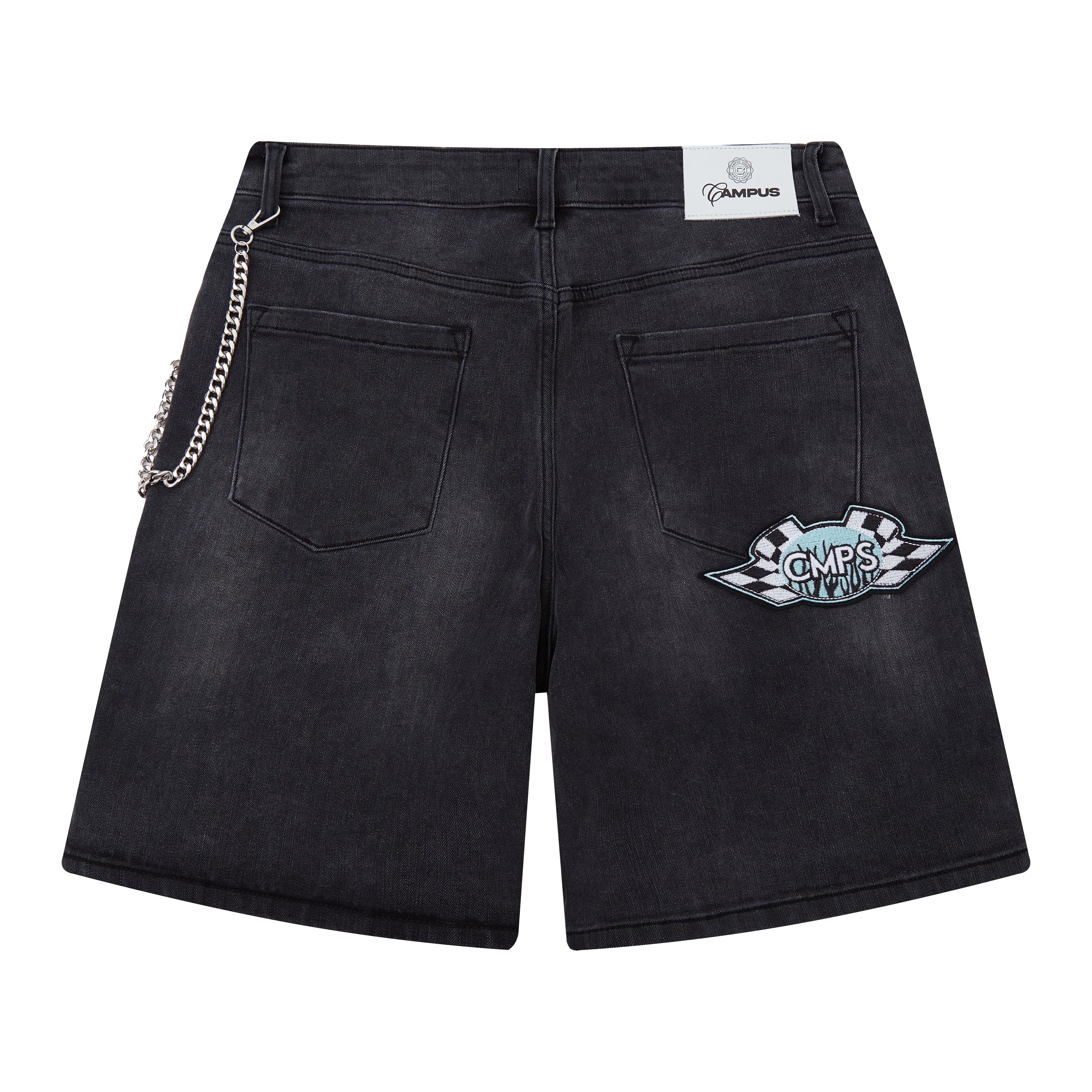 Motor Sports Denim Shorts - Washed Black